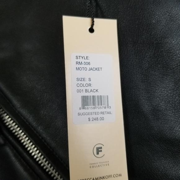 Rebecca Minkoff Vegan Faux Leather Moto Jacket Black Small NWT - Picture 5 of 6